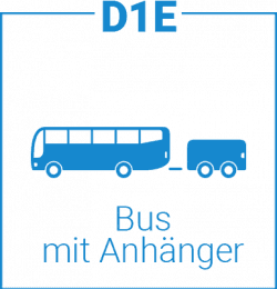 Icon Bus mit Anhänger Führerschein Klasse D1E